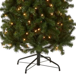 Cheap National Tree Company Pre-Lit Artificial Slim Christmas Tree, Green, North Valley Spruce, White Lights, Includes Stand, 7.5 Feet