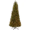 Sale National Tree Company Pre-Lit Artificial Slim Christmas Tree, Green, Dunhill Fir, White Lights, Includes Stand, 7.5 Feet