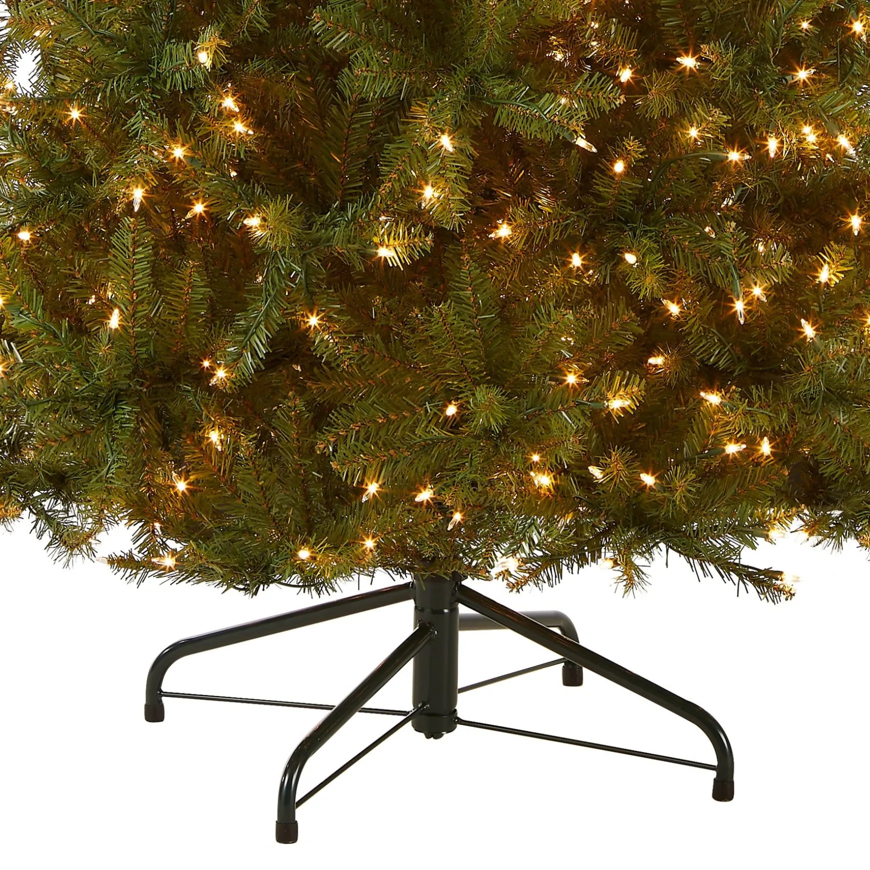 Sale National Tree Company Pre-Lit Artificial Slim Christmas Tree, Green, Dunhill Fir, White Lights, Includes Stand, 7.5 Feet