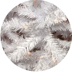 Clearance National Tree Company Pre-Lit Artificial Slim Christmas Tree, White, North Valley Spruce, White Lights, Includes Stand, 7.5 Feet