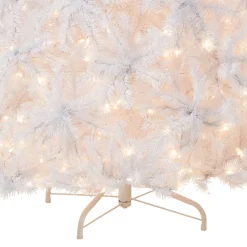Clearance National Tree Company Pre-Lit Artificial Slim Christmas Tree, White, North Valley Spruce, White Lights, Includes Stand, 7.5 Feet