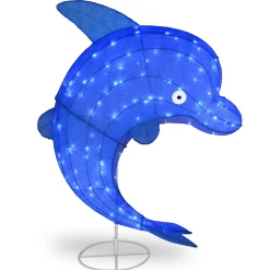 Discount National Tree Company Pre-Lit Blue Dolphin Outdoor Decoration, Led Lights, Plug In, Spring Collection, 40 Inches