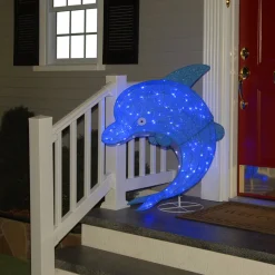Discount National Tree Company Pre-Lit Blue Dolphin Outdoor Decoration, Led Lights, Plug In, Spring Collection, 40 Inches