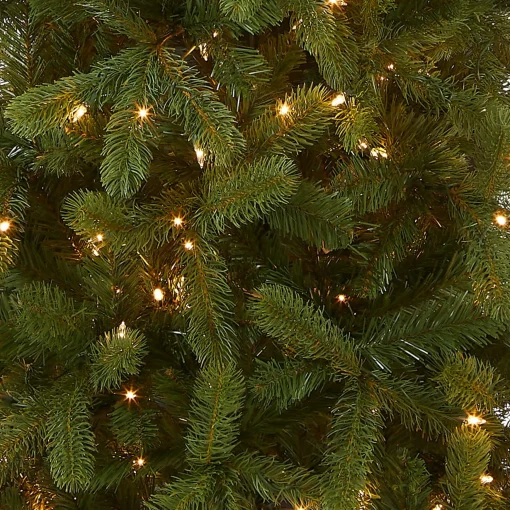 Cheap National Tree Company Pre-Lit 'Feel Real' Artificial Slim Downswept Christmas Tree, Green, Douglas Fir, White Lights, Includes Stand, 7.5 Feet