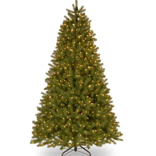 Pre-Lit 'Feel Real' Artificial Christmas Tree, Bayberry Spruce, Green, Dual Color Led Lights, Includes Stand, 9 Feet^National Tree Company Store