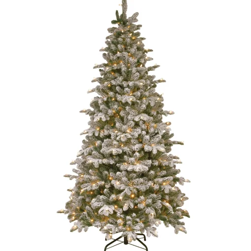 Pre-Lit 'Feel Real' Artificial Christmas Tree, Everest Fir, Green, White Lights, Includes Stand, 7.5 Feet^National Tree Company Flash Sale