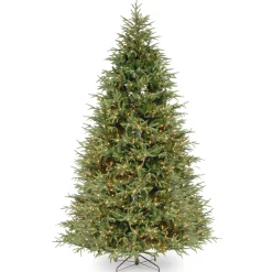 Pre-Lit 'Feel Real' Artificial Slim Christmas Tree, Green, Frasier Grande, White Lights, Includes Stand, 9 Feet^National Tree Company Sale
