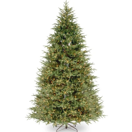 Pre-Lit 'Feel Real' Artificial Slim Christmas Tree, Green, Frasier Grande, White Lights, Includes Stand, 9 Feet^National Tree Company Sale