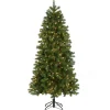 Flash Sale National Tree Company Pre-Lit 'Feel Real' Artificial Slim Downswept Christmas Tree, Green, Douglas Fir, White Lights, Includes Stand, 6.5 Feet