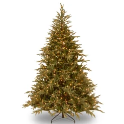 Store National Tree Company Pre-Lit 'Feel Real' Artificial Full Christmas Tree, Green, Frasier Grande, Dual Color Led Lights, Includes Stand, 6 Feet