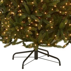 Cheap National Tree Company Pre-Lit 'Feel Real' Artificial Christmas Tree, Grande Fir, Green, White Lights, Includes Stand, 7.5 Feet