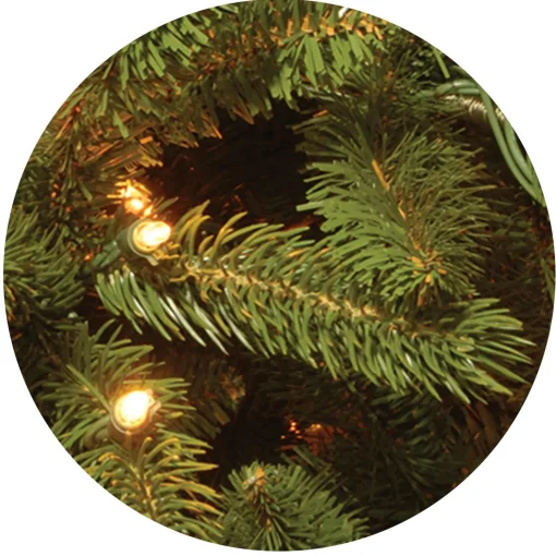 Cheap National Tree Company Pre-Lit 'Feel Real' Artificial Christmas Tree, Grande Fir, Green, White Lights, Includes Stand, 7.5 Feet