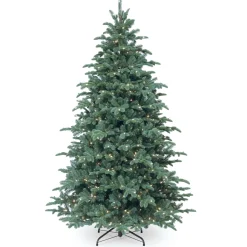 Pre-Lit 'Feel Real' Artificial Christmas Tree, Mountain Noble Spruce, Blue, White Lights, Includes Stand, 7.5 Feet^National Tree Company Fashion