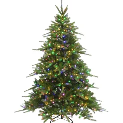 Cheap National Tree Company Pre-Lit 'Feel Real' Artificial Christmas Tree, Ponderosa Fir, Green, Dual Color Led Lights, Includes Stand, 7.5 Feet
