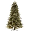 Pre-Lit 'Feel Real' Artificial Christmas Tree, Frosted Geneva, Green, White Lights, Includes Stand, 7.5 Feet^National Tree Company Best