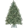 Clearance National Tree Company Pre-Lit 'Feel Real' Artificial Full Downswept Christmas Tree, Green, Douglas Blue Fir, White Lights, Includes Stand, 4.5 Feet