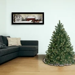Clearance National Tree Company Pre-Lit 'Feel Real' Artificial Full Downswept Christmas Tree, Green, Douglas Blue Fir, White Lights, Includes Stand, 4.5 Feet