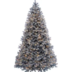 Pre-Lit 'Feel Real' Artificial Full Downswept Christmas Tree, Green, Douglas Blue Fir, White Lights, Includes Stand, 7.5 Feet^National Tree Company Cheap