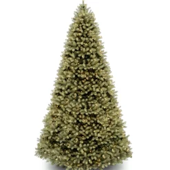 Pre-Lit 'Feel Real' Artificial Full Downswept Christmas Tree, Green, Douglas Fir, White Lights, Includes Stand, 9 Feet^National Tree Company Best