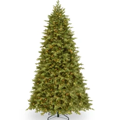 Pre-Lit 'Feel Real' Artificial Full Christmas Tree, Green, Princeton Fraser Fir, Dual Color Led Lights, Includes Powerconnect And Stand, 9 Feet^National Tree Company Clearance