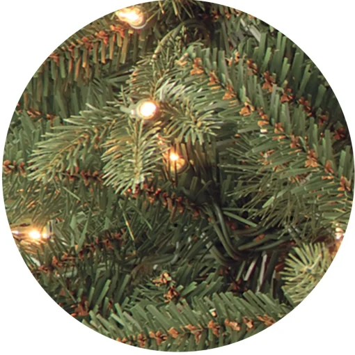 Fashion National Tree Company Pre-Lit 'Feel Real' Artificial Medium Christmas Tree, Gren, Tiffany Fir, White Lights, Includes Stand, 7.5 Feet