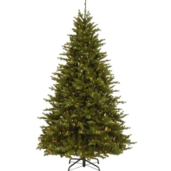 Pre-Lit 'Feel Real' Artificial Christmas Tree, Neshanic Valley Spruce, Green, Dual Color Led Lights, Includes Stand, 7.5 Feet^National Tree Company Online