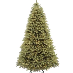 Pre-Lit 'Feel Real' Artificial Full Downswept Christmas Tree, Green, Douglas Fir, White Lights, Includes Stand, 7.5 Feet^National Tree Company Sale