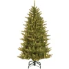 Clearance National Tree Company Pre-Lit 'Feel Real' Artificial Slim Christmas Tree, Green, Natural Fraser Fir, White Lights, Includes Stand, 4.5 Feet