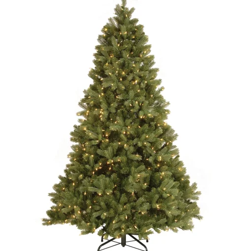 Pre-Lit 'Feel Real' Artificial Full Downswept Christmas Tree, Green, Douglas Fir, Dual Color Led Lights, Includes Powerconnect And Stand, 7.5 Feet^National Tree Company Discount