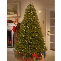 Pre-Lit 'Feel Real' Artificial Full Downswept Christmas Tree, Green, Douglas Fir, Dual Color Led Lights, Includes Powerconnect And Stand, 7.5 Feet^National Tree Company Discount