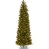 Outlet National Tree Company Pre-Lit 'Feel Real' Artificial Slim Downswept Christmas Tree, Green, Douglas Fir, White Lights, Includes Stand, 7.5 Feet