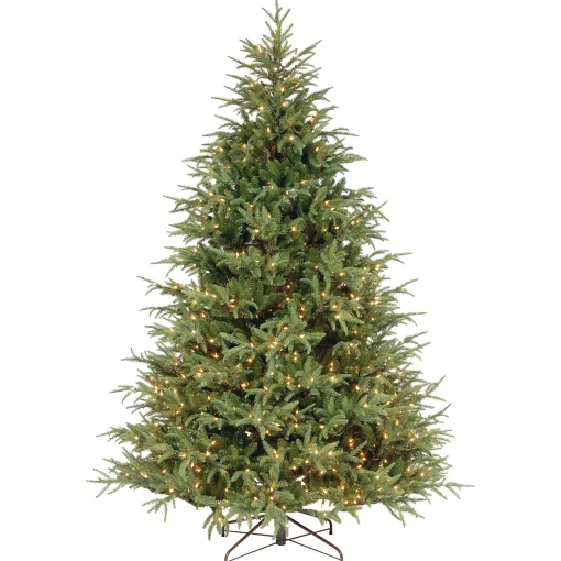 Pre-Lit 'Feel Real' Artificial Full Christmas Tree, Green, Frasier Grande, White Lights, Includes Stand, 7.5 Feet^National Tree Company Shop