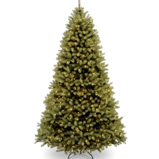 Cheap National Tree Company Pre-Lit 'Feel Real' Artificial Full Downswept Christmas Tree, Green, Douglas Fir, White Lights, Includes Stand, 6 Feet