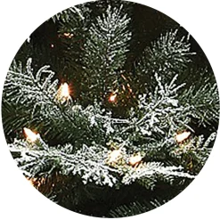Discount National Tree Company Pre-Lit 'Feel Real' Artificial Christmas Tree, Snowy Stonington Fir, Green, Dual Color Led Lights, Includes Stand, 7.5 Feet