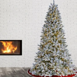 Sale National Tree Company Pre-Lit 'Feel Real' Artificial Christmas Tree, Iceland Fir, Green, Cosmic Led Lights, Includes Stand, 6.5 Feet