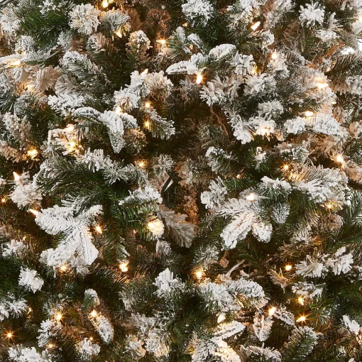 Shop National Tree Company Pre-Lit 'Feel Real' Artificial Christmas Tree, Everest Fir, Green, White Lights, Includes Stand, 6.5 Feet