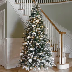 Shop National Tree Company Pre-Lit 'Feel Real' Artificial Christmas Tree, Everest Fir, Green, White Lights, Includes Stand, 6.5 Feet