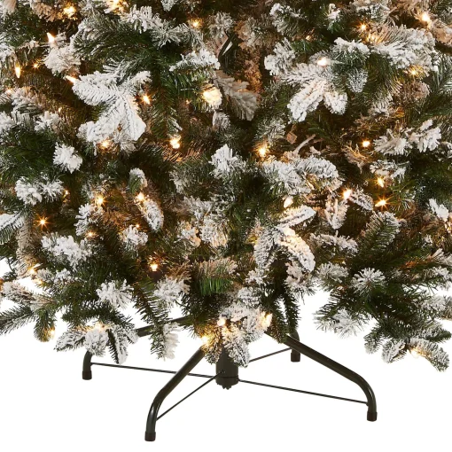 Shop National Tree Company Pre-Lit 'Feel Real' Artificial Christmas Tree, Everest Fir, Green, White Lights, Includes Stand, 6.5 Feet