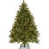 Best National Tree Company Pre-Lit 'Feel Real' Artificial Full Downswept Christmas Tree, Green, Douglas Fir, Dual Color Led Lights, Includes Stand, 4.5 Feet