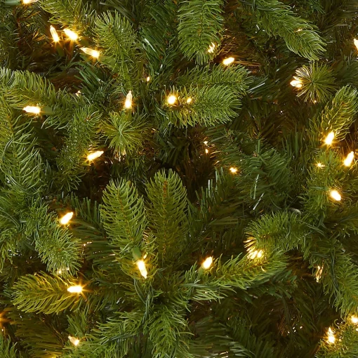 Best National Tree Company Pre-Lit 'Feel Real' Artificial Full Downswept Christmas Tree, Green, Douglas Fir, Dual Color Led Lights, Includes Stand, 4.5 Feet