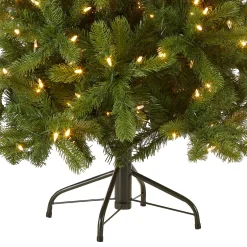 Best National Tree Company Pre-Lit 'Feel Real' Artificial Full Downswept Christmas Tree, Green, Douglas Fir, Dual Color Led Lights, Includes Stand, 4.5 Feet