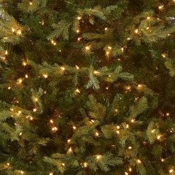 Sale National Tree Company Pre-Lit 'Feel Real' Artificial Medium Christmas Tree, Green, Nordic Spruce, White Lights, Includes Stand, 7.5 Feet