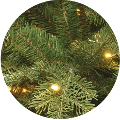 Sale National Tree Company Pre-Lit 'Feel Real' Artificial Medium Christmas Tree, Green, Nordic Spruce, White Lights, Includes Stand, 7.5 Feet