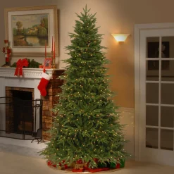 Best Sale National Tree Company Pre-Lit 'Feel Real' Artificial Full Christmas Tree, Green, Northern Frasier Fir, White Lights, Includes Stand, 7.5 Feet
