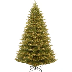 Pre-Lit 'Feel Real' Artificial Christmas Tree, Normandy Fir, Green, White Lights, Includes Stand, 7.5 Feet^National Tree Company Sale