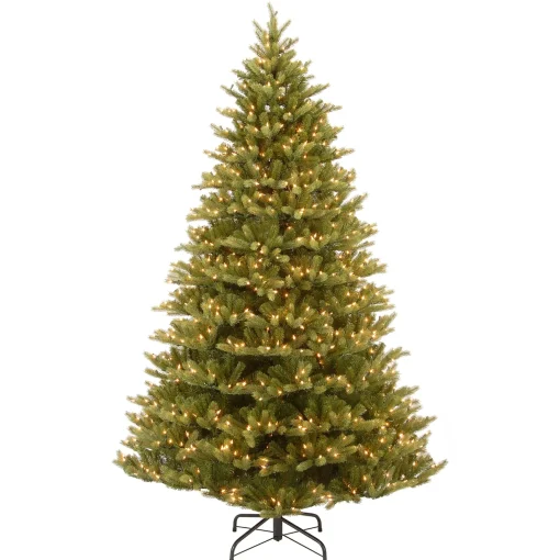 Pre-Lit 'Feel Real' Artificial Christmas Tree, Normandy Fir, Green, White Lights, Includes Stand, 7.5 Feet^National Tree Company Sale
