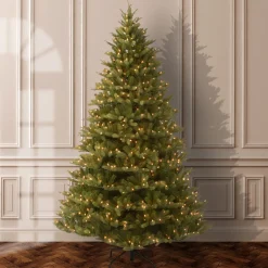Pre-Lit 'Feel Real' Artificial Christmas Tree, Normandy Fir, Green, White Lights, Includes Stand, 7.5 Feet^National Tree Company Sale