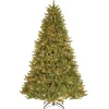 Best National Tree Company Pre-Lit 'Feel Real' Artificial Christmas Tree, Grande Fir, Green, White Lights, Includes Stand, 7.5 Feet