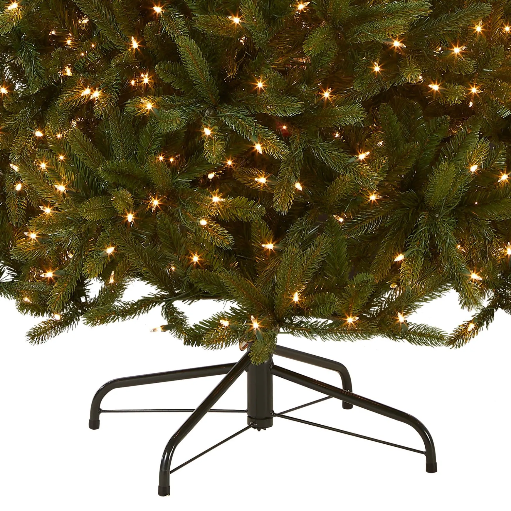 Best National Tree Company Pre-Lit 'Feel Real' Artificial Christmas Tree, Grande Fir, Green, White Lights, Includes Stand, 7.5 Feet