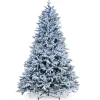 Flash Sale National Tree Company Pre-Lit 'Feel Real' Artificial Christmas Tree, Snowy Hamilton Spruce, Green, White Lights, Includes Stand, 7.5 Feet